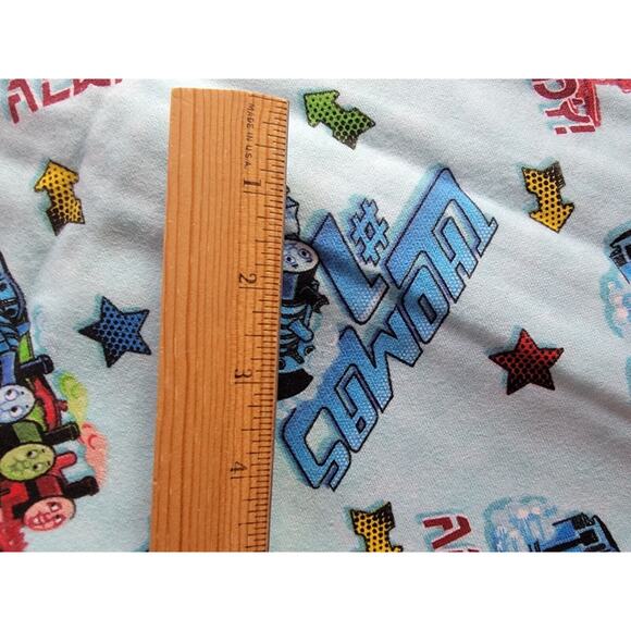Thomas The Tank Engine Always Ready Light Blue Cotton Flannel Fabric 1 yd 27in - Picture 5 of 6